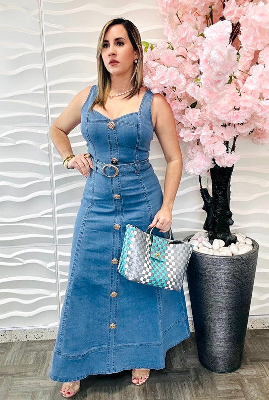 Denim maxi dress